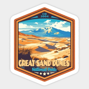 Great Sand Dunes  National Park Vintage WPA Style National Parks Art Sticker